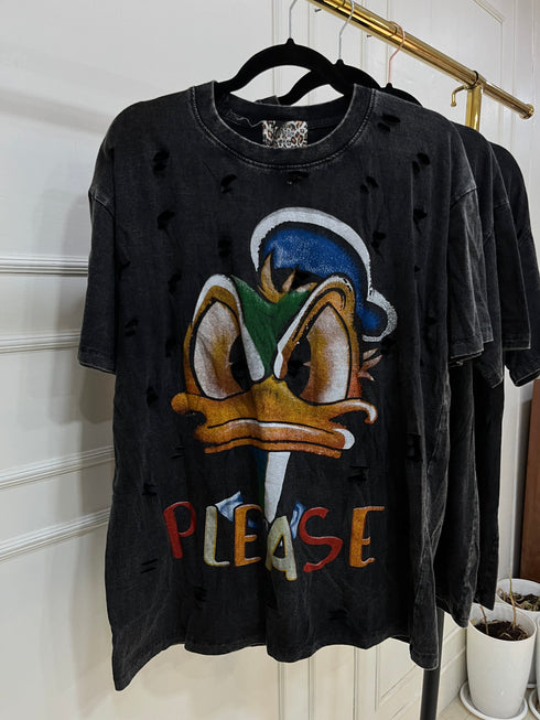 Charcoal Grey Animated Print Oversize T-shirts